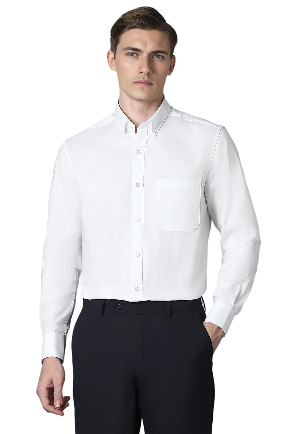 Louis Philippe Men's Cotton Classic Fit-Shirt (Lpsfmclpg89904_White,39