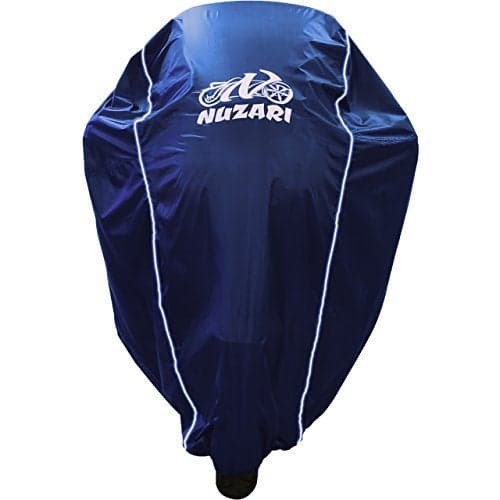 Nuzari Premium Motorcycle Cover Waterproof Universal Fit Large Harley Davidson Kawasaki Suzuki Navy