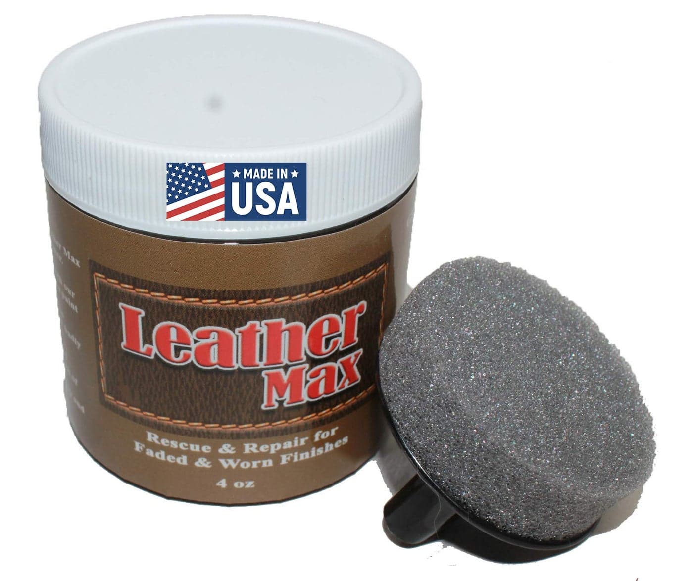 Furniture Leather Max Leather Refinish and Restorer 4 Oz Jar Leather Repair Leather Restore Vinyl Repair Dark Brown