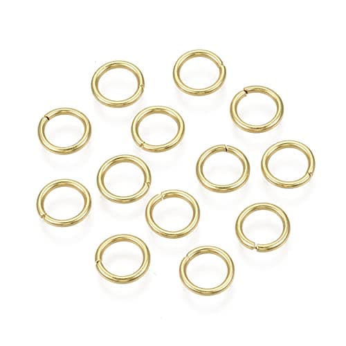 HDSupplies 100 Pieces - 304 Gold Tone Stainless Steel Jump Rings - 7mm - 18 Gauge (1mm Thickness)