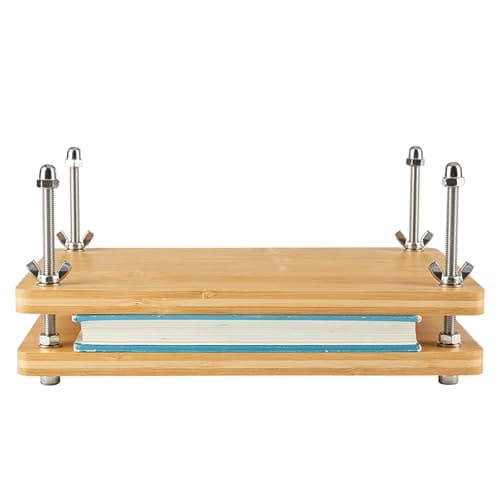 pamctry Bamboo Wooden Book Press for Bookbinding Portable Bookbinding Machine and Book Press 116 x 79 inches