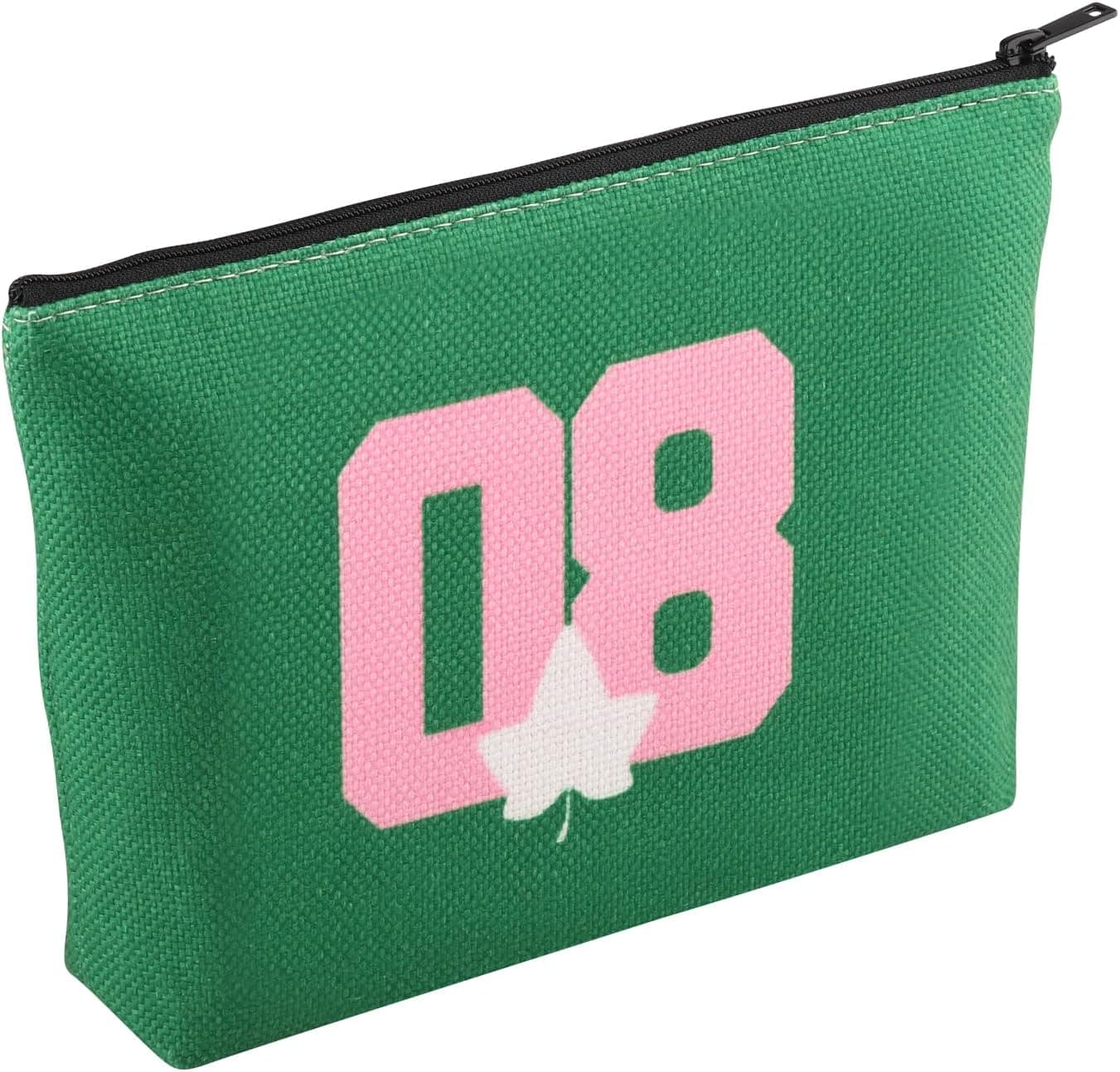 KUIYAI Sorority Paraphernalia Cosmetic Bag Since 1908 Gift Pink And Green Sorority Makeup Bag Black Greek Sorority Gift For Sister (1908Makeup)