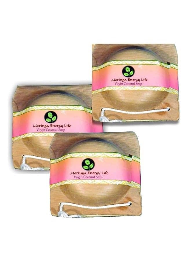 Moringa Coconut Soap 3 pack by Moringa Energy Life - Rejuvenate Your Skin with All Natural Moringa Soap Bars with Pure Moringa Oil, Virgin Coconut Oil, Moisturizing soap bars