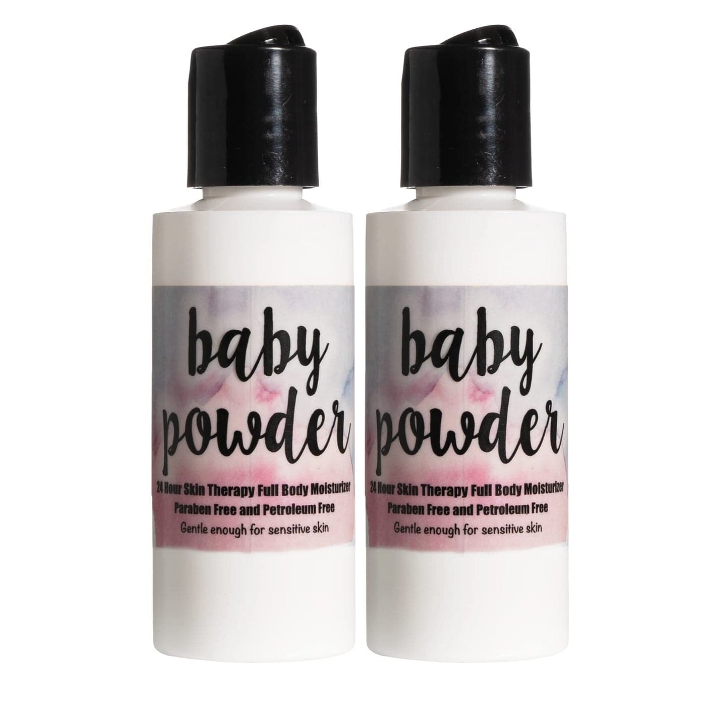The Lotion Company 24 Hour Skin Therapy Lotion Full Body Moisturizer Travel Size Paraben Free Made In USA Baby Powder Fragrance 2 oz Pack Of 2