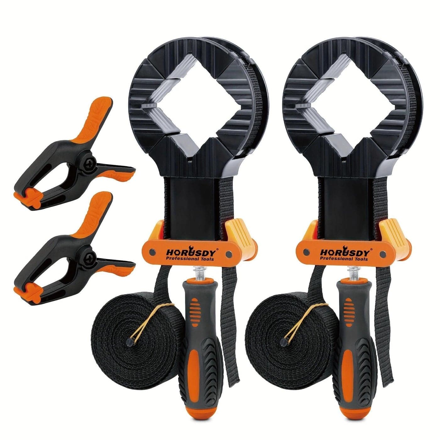 HORUSDY 4Piece Band Clamp Woodworking Frame Clamp Strap Holder for Picture Strap Clamp Strap Clamp 4Piece Band Clamp