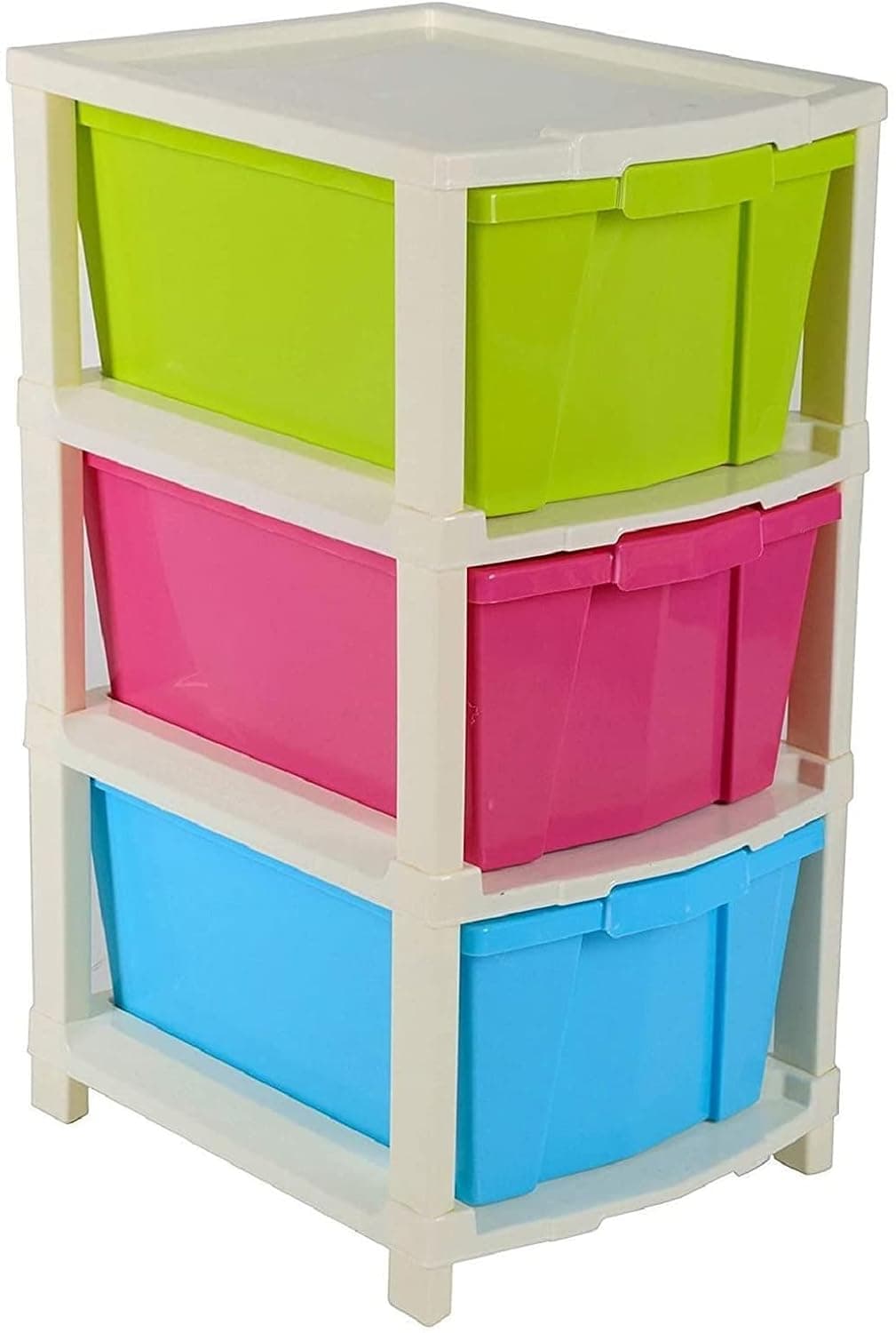 Swami Enterprise 3 Layer Plastic Modular Drawer System Large Stomo Multi Purpose chest of Drawer Organizer for Home Office Hospital Parlour and School Foldable drawer 3 LAYER
