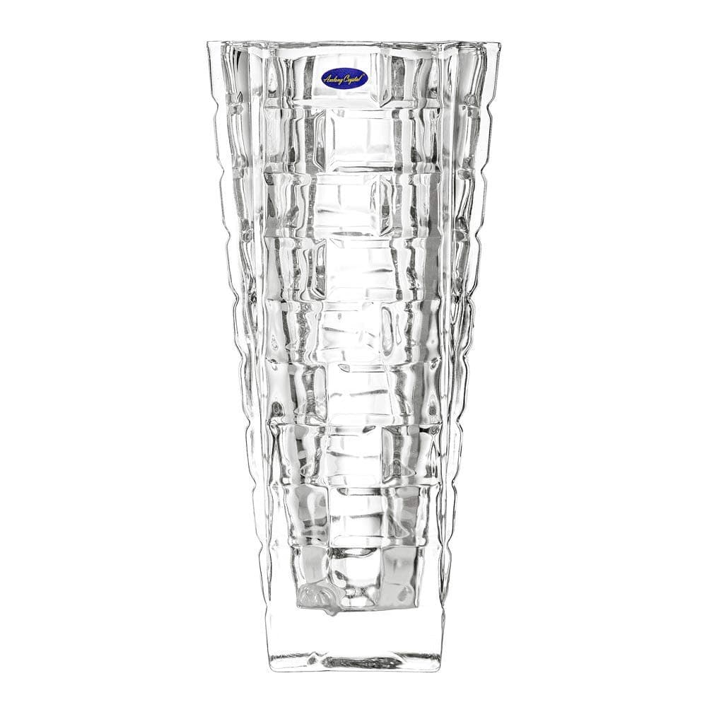 Amlong Crystal Large Clear Royal Gardens Vase 12 inches High 6 inch Top and 3 inch Bottom