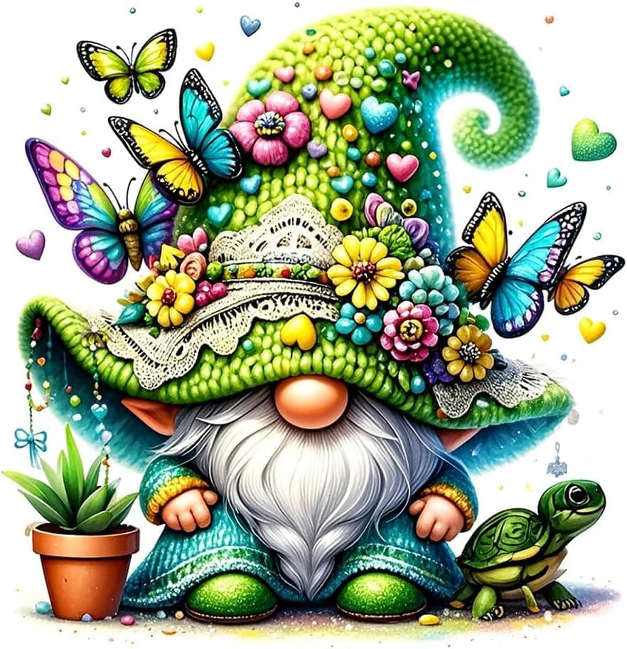 Butterfly Gnome Stamped Cross Stitch Kits Gnome Cross Stitch PatternsDimensions Cross Stitch Kits Embroidery Kit Arts and Crafts for Beginners 137x137 inch