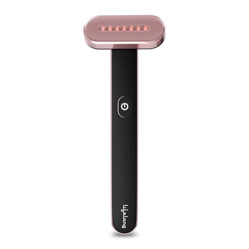 Lifelong Red Light Battery Powered Wrinkle Remover Facial Tool-EMS Microcurrent,LED Rejuvenation Therapy,Temperature Control-Anti-Aging Wrinkle Remover Device for Firm Skin & Enhanced Serum Absorption