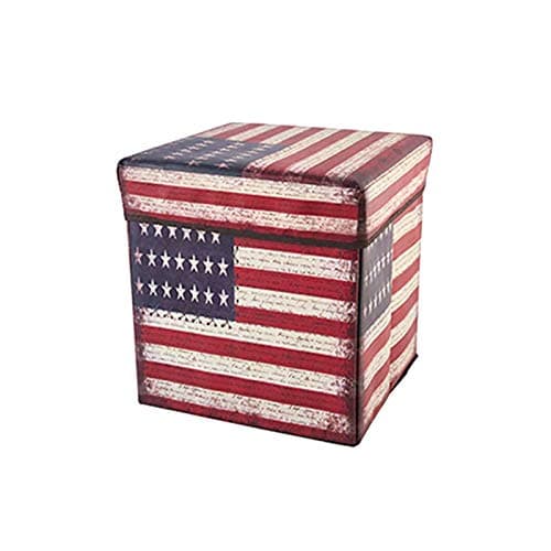 Sterling Stools for Sitting in Living Room Storage Stools for Sitting Storage Box for Toys of Kids - USA Flag Design Foldable Stool (31 x 31 x 31 cm)