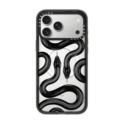 CASETiFY Impact iPhone 17 Pro Max Case SlimCompatible with Magsafe 82 ft 4X Military Grade Drop Protection Black Kingsnake Clear Black