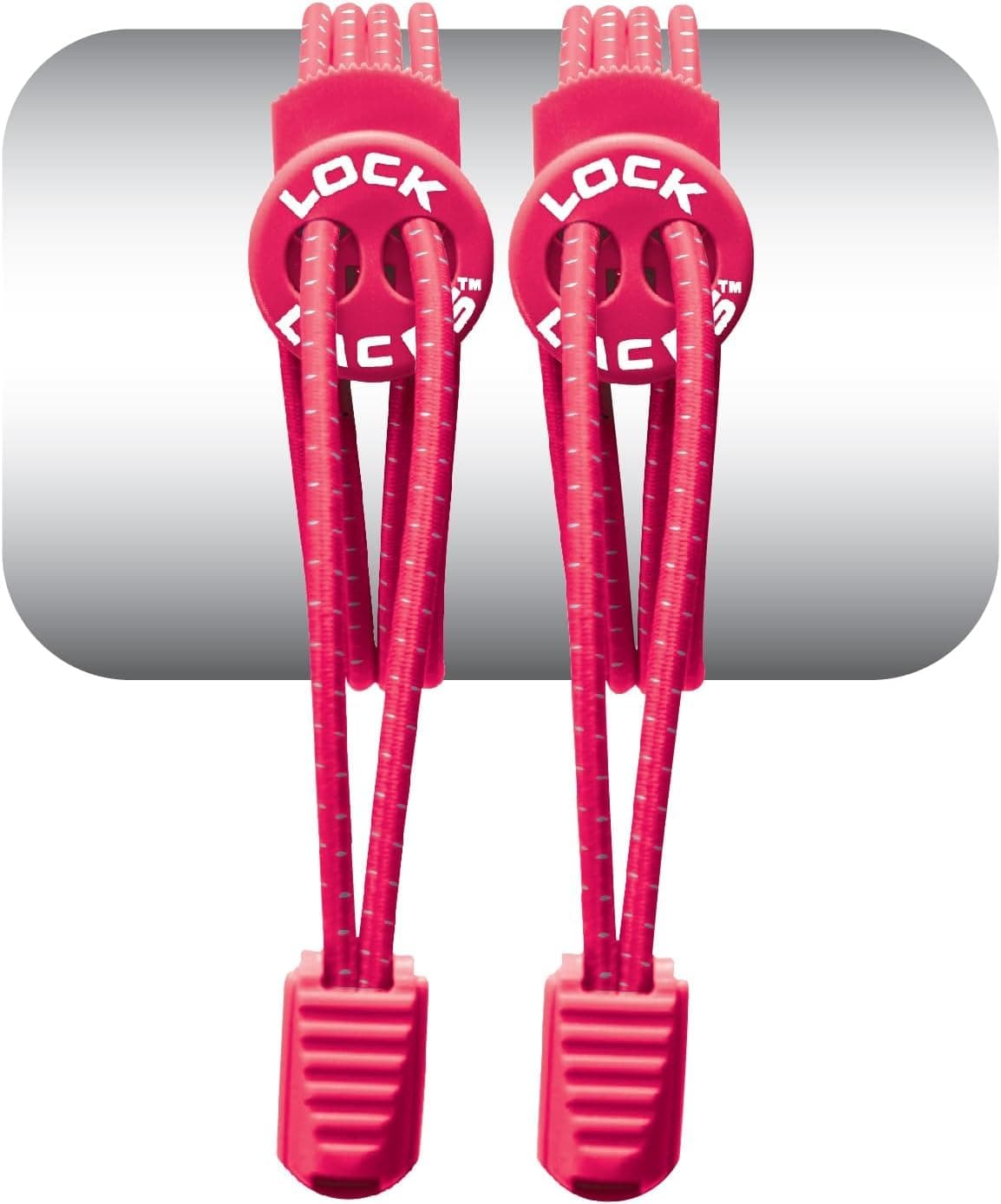 LOCK LACES - Elastic No Tie Shoelaces, One Size Fits All (Pink)
