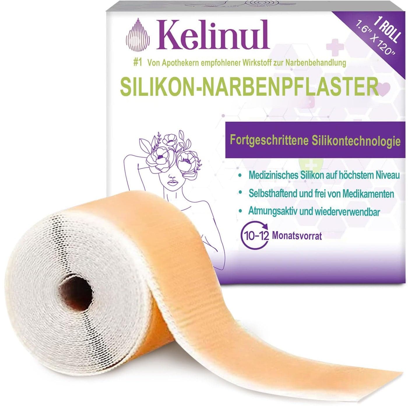 Silicone Scar Sheets16 x 120Roll Scar Removal Silicone Scar Tape for Softening and Flattening Scars Acne CSection Keloid Surgery Painless Removal Reusable Washable 1012 Month Supply