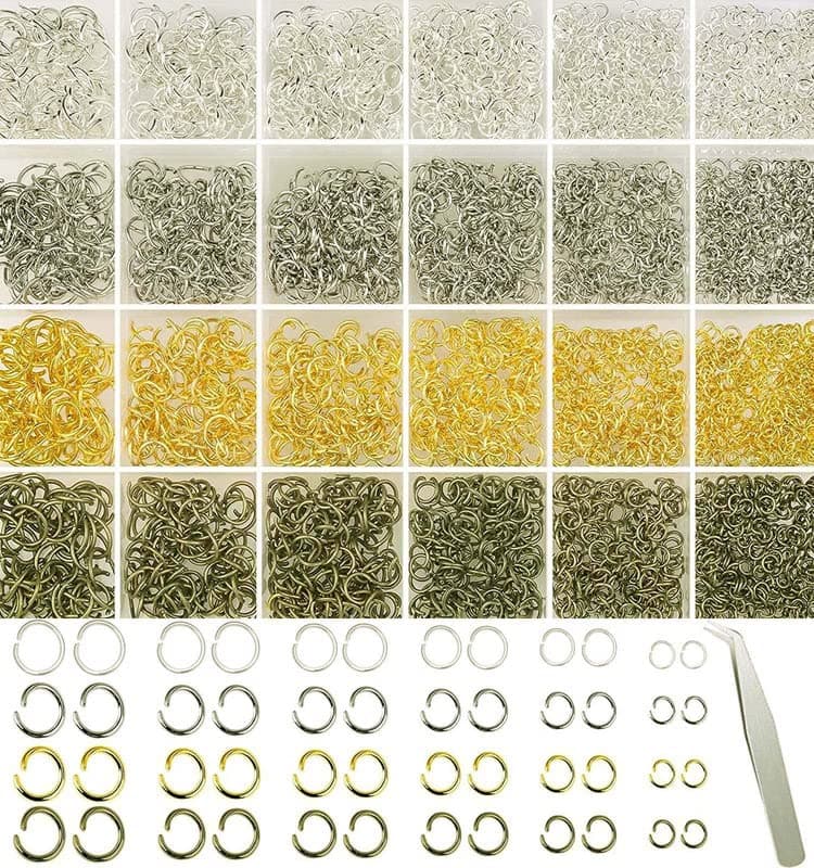 DIY Crafts 450 Only Jump Rings, Silvery Electro, Swivel Clasps Set Metal Lanyard Snap Hook, Lobster Claw Clasps Keychain Rings Open Rings Eye Scre(450 Only Jump Rings, Silvery Electro)