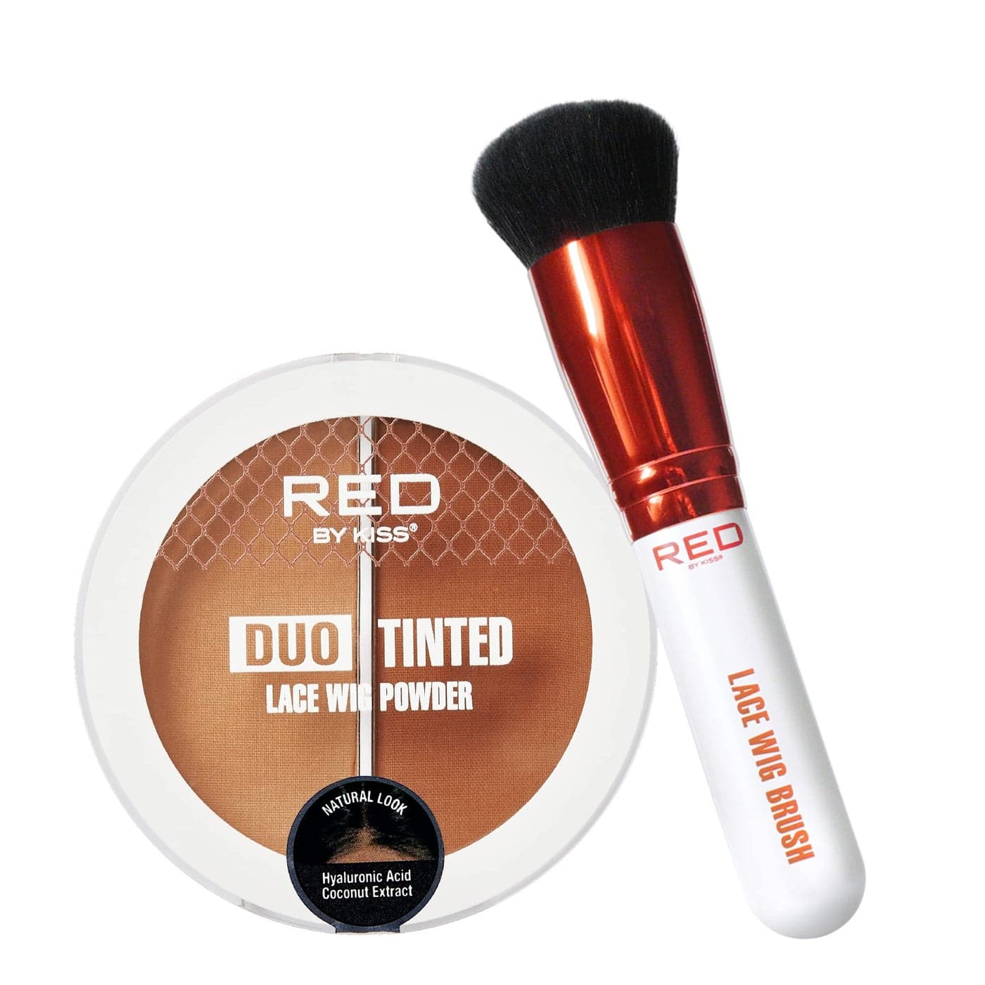 RED by Kiss Lace Wig Brush Tinted Powder Set Matte Finish Oil Control Lightweight Longlasting Mix Match Shade Duo