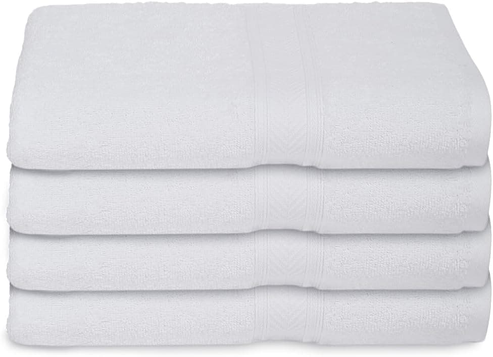 Casa Lino 4 Pack Hand Towels for Bathroom 18x28 100 Cotton Ultra Soft Highly Absorbent Premium Luxury Towels for Gym Shower Hotel New Apartment Essentials White