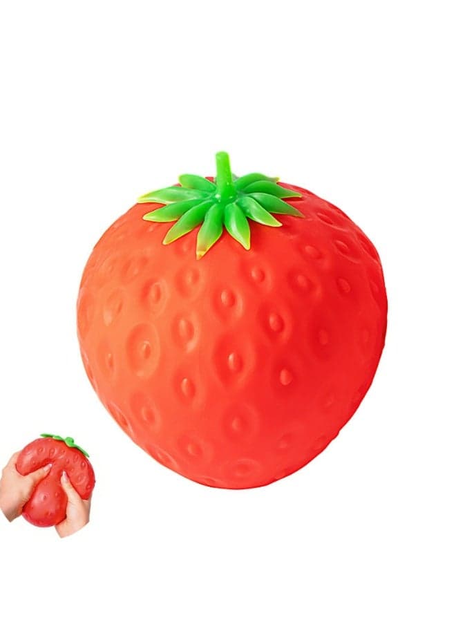 Giant Strawberry Squeeze Ball, Cute Soft Fruit Fidget Toy, Stress Relief Sensory Squishy for Kids u0026 Adults, Office Desk Toy, Perfect Party Gift