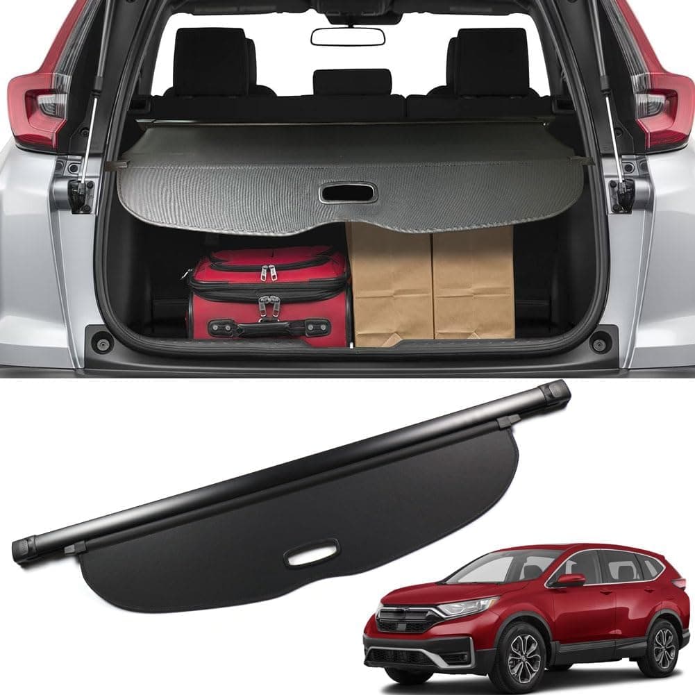 Marretoo Black Retractable Rear Trunk Cargo Cover for Honda CRV (2017-2022)