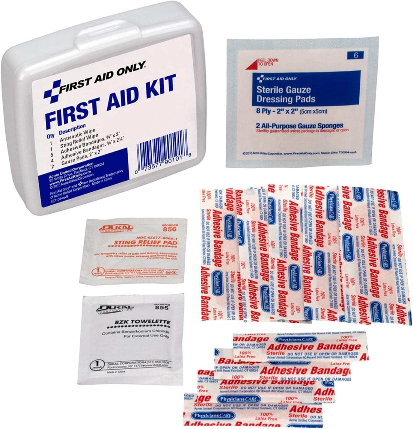 PhysiciansCare OnTheGo Emergency First Aid Kit for Home Work and Travel 13 Pieces Pack of 6