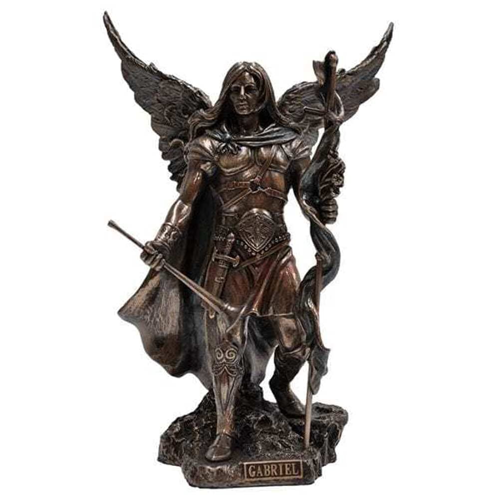 US Studio Collection Archangel Saint Gabriel with Cross and Trumpet Statue Sculpture