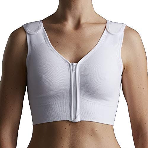 CAREFIX Sophia - Post Surgery Bra with Front Closure Zipper - Compression Surgical Vest by TYTEX (White, X-Large)