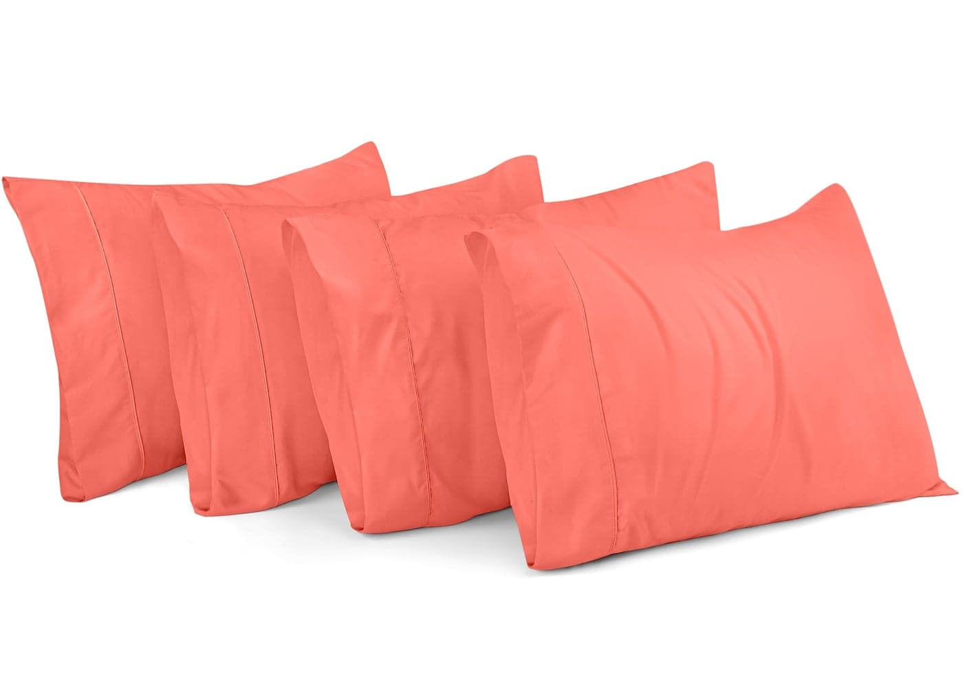 Utopia Bedding King Pillow Cases 4 Pack Envelope Closure Soft Brushed Microfiber Fabric Shrinkage and Fade Resistant Pillow Covers King Size 20 X 40 Inches King Coral
