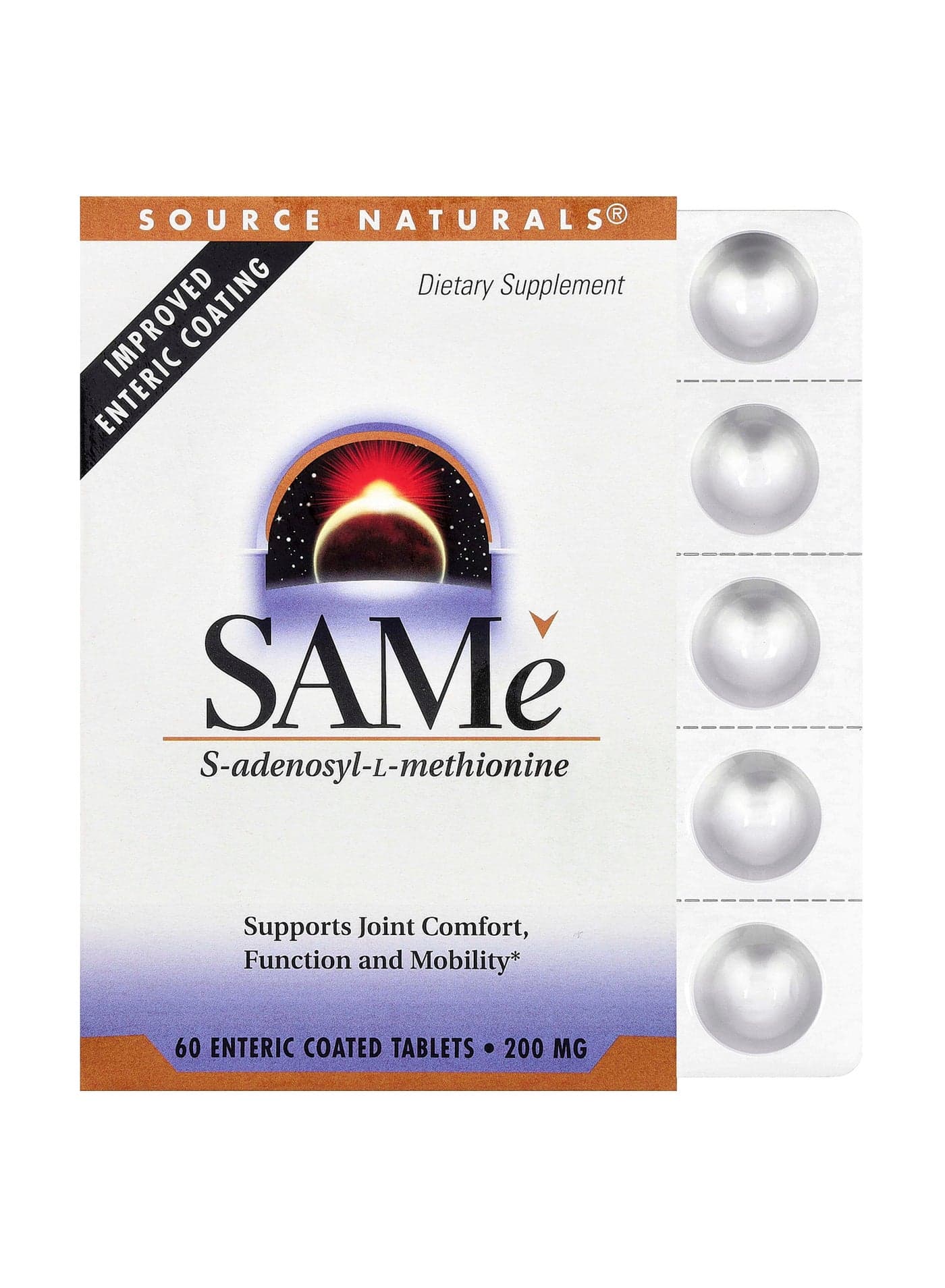 SAMe, 60 Enteric Coated Tablets (200 mg per Tablet)