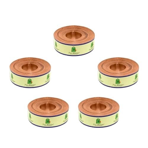 TREEMAISON Vastu Copper Strip | Width- 0.5 Inch | Thickness - 0.3mm | Length- 8 Feet Approx | Vastu Strips for Zone Balancing & Toilet Remedies | Main Entrance | Copper Strip for Vastu | Pack of 5
