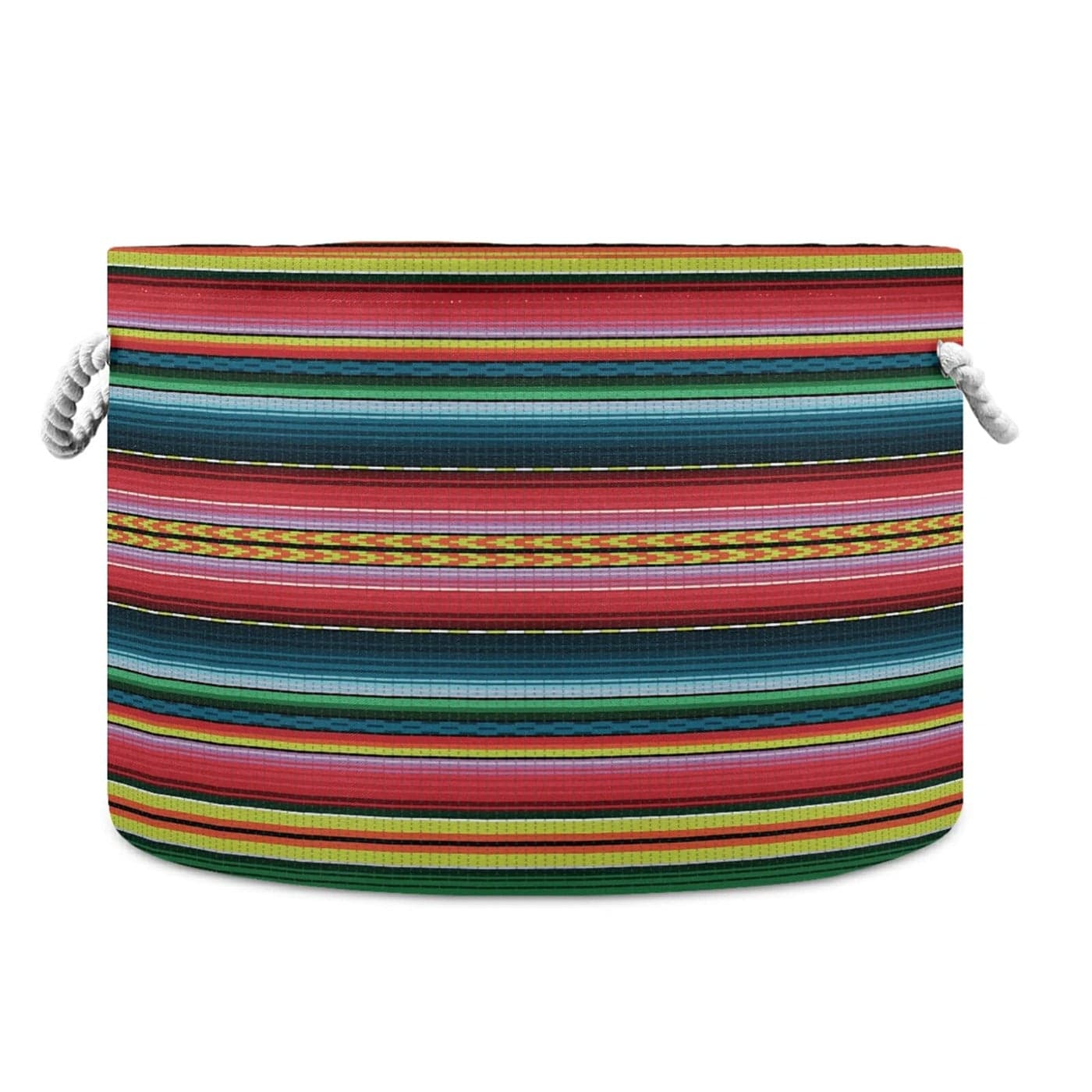xigua Large Storage Cotton Rope Basket Mexican Serape Blanket Stripes Colorful Laundry Hamper
