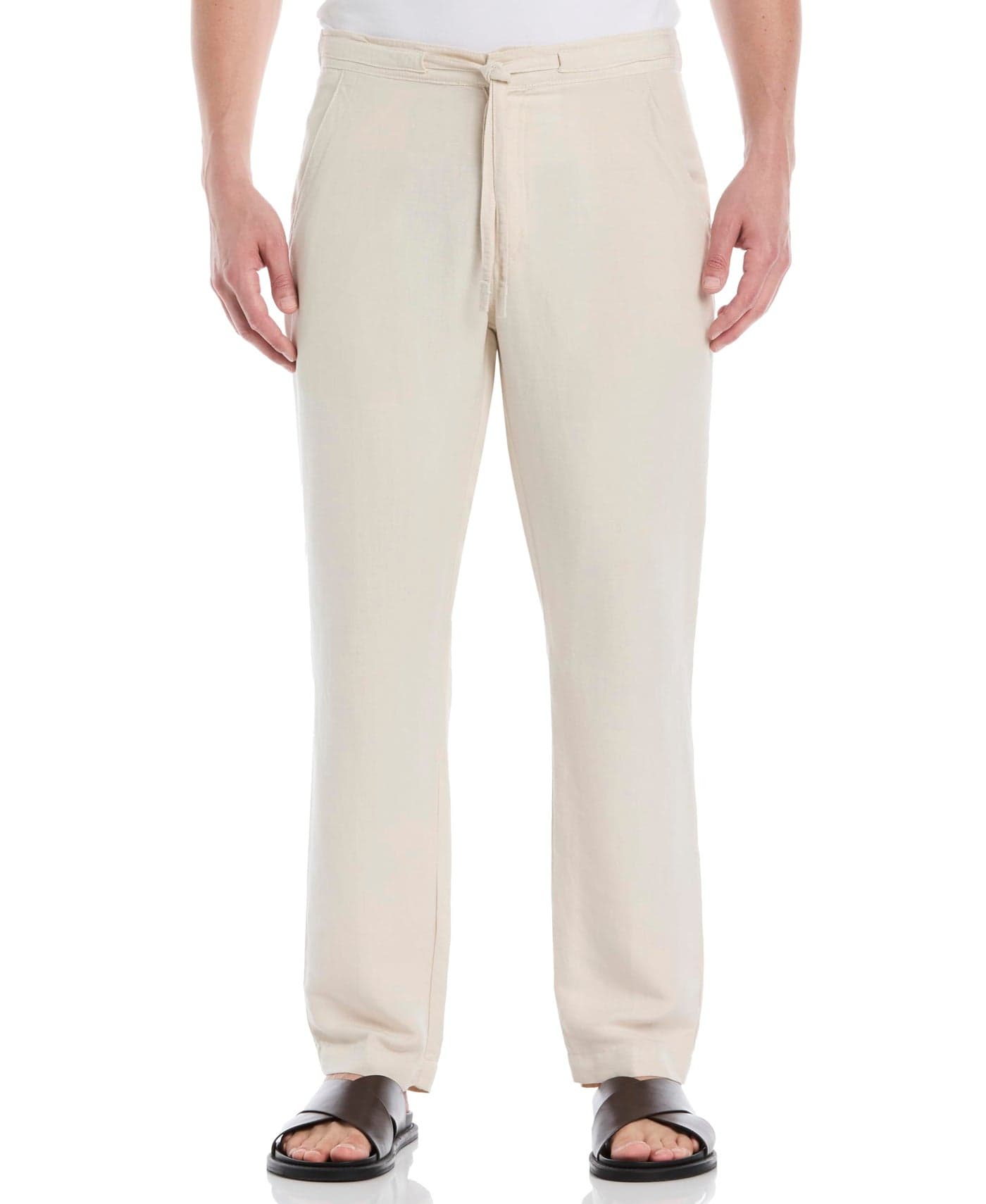 Cubavera Mens Regular LinenBlend Pants with Drawstring Size Small5X Big Tall Sand Medium32 Inseam