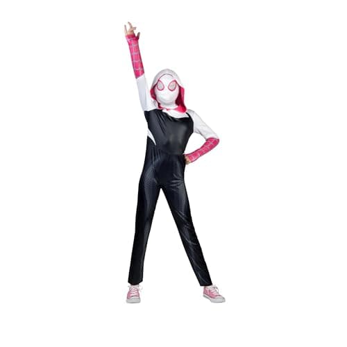 MARVEL Girls Spider Gwen Costume, Spider Man Gwen Stacy Kids Superhero Halloween Costume, Child - Officially Licensed Large