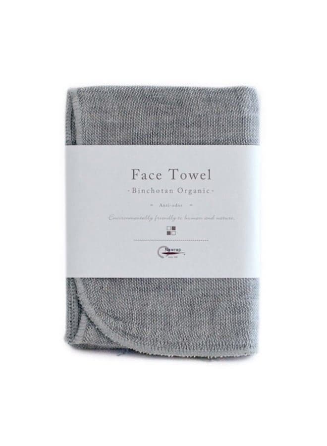 Nawrap Organic Binchotan Face Towel, Naturally Anti-Odor, Gray/Ivory