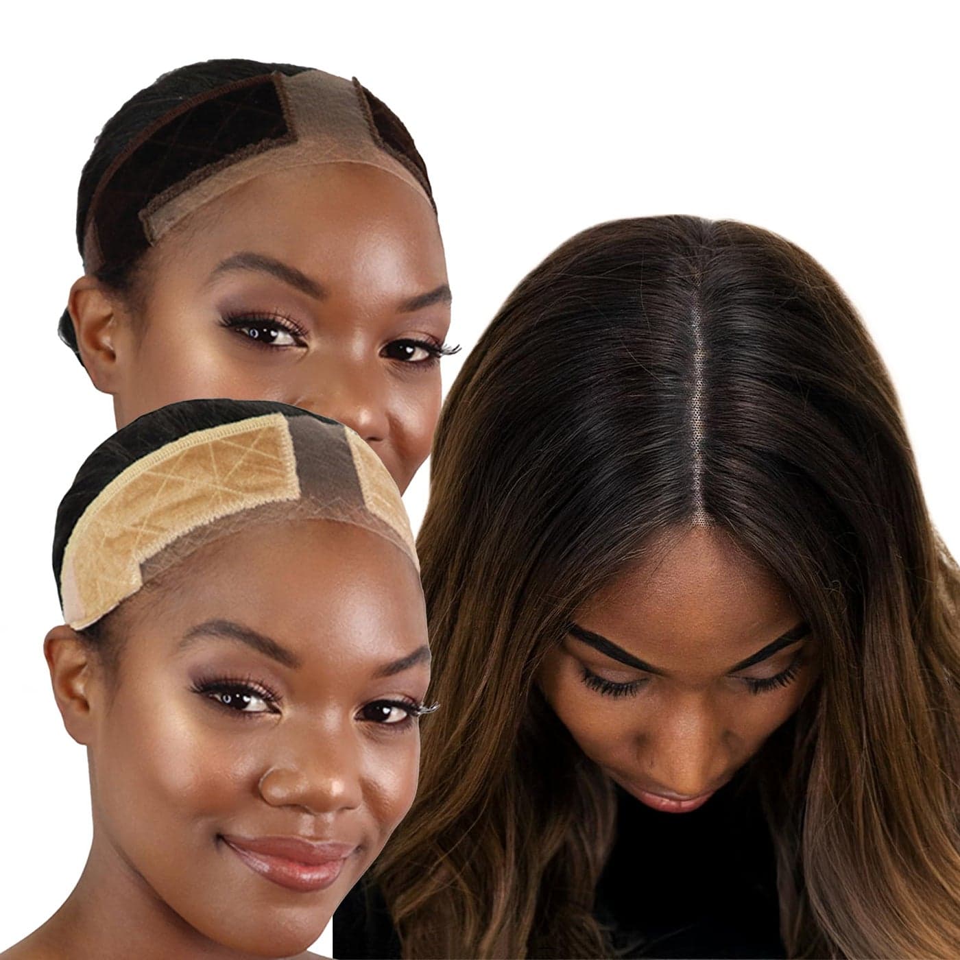 MILANO COLLECTION Wigrip Premium Lace Wig Band for Women Fully Adjustable Reinforced Lace Wig Grip Band by Hairline Comfortable and Secure Glueless Velvet Headband Chocolate Brown Nude