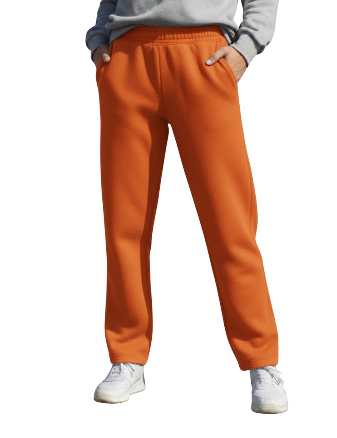 Mack Jonney Women’s Solid Fleece Track Pants | Warm & Durable Casual Lowers | Trendy Lowers-M5352 Rust