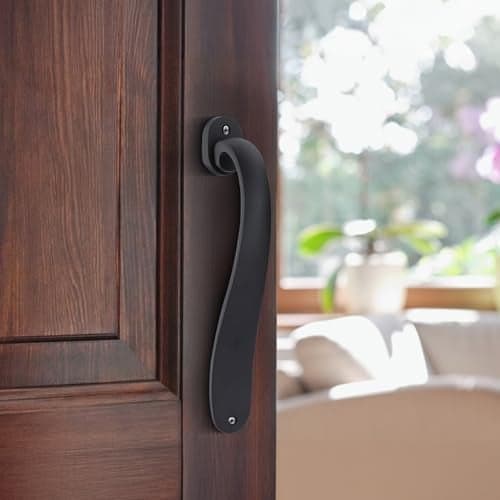 Godrej Door Handle | Marin Mini Pull Handle I 8 Inch Door Handle | Matte Black Finish | Ergonomic Grip | Suitable for Main Door, Safety Door & Internal Door I 5 Years Warranty