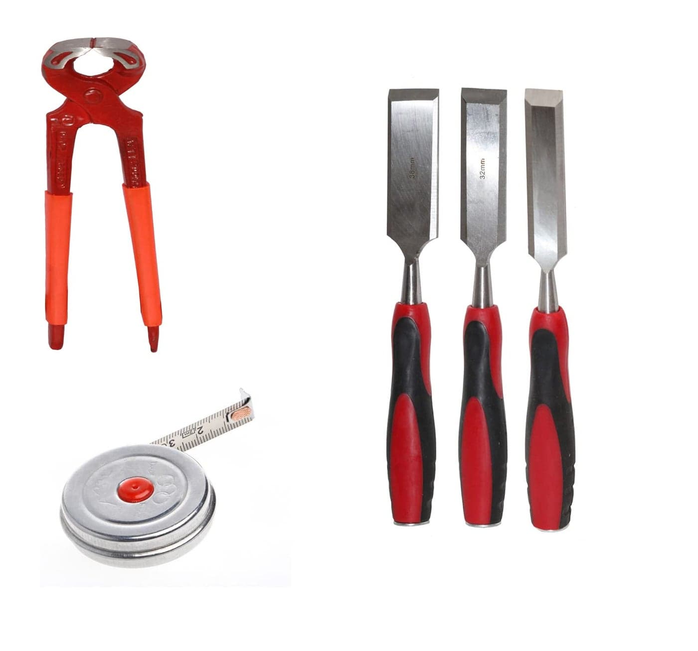 Digital Craft Hand Tools Kit For Home Use Chisel Kit for Woodworking Carving Size 25mm 32mm 38mm8 Pincer Plier2Mtr Tape