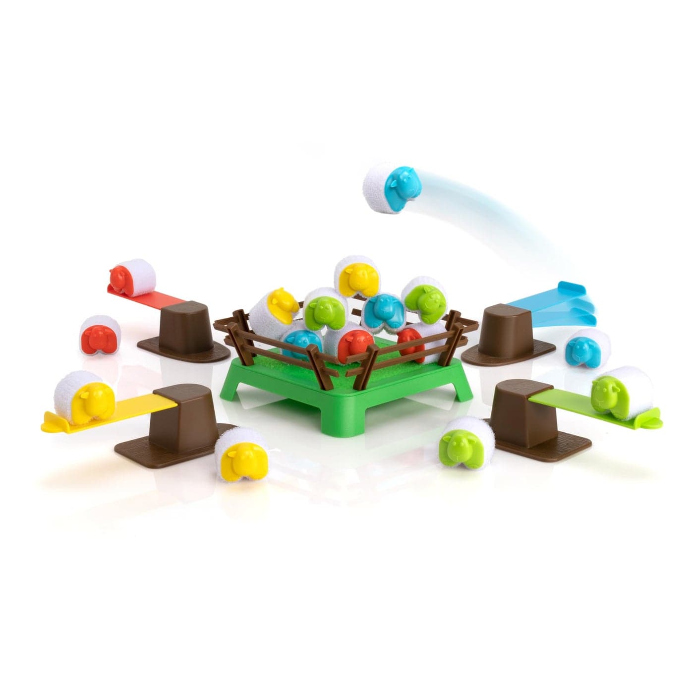 Fat Brain Toys Heap-O-Sheep Game, Family Board Games for Kids and Adults, Game of Catapulting Sheep, 6 to Adult, 2 to 4 Players