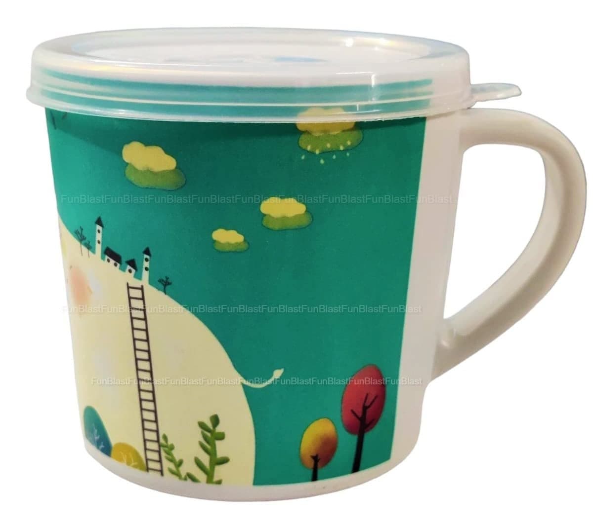 FunBlast Milk Mug for Kids – Cartoon Design BPA Free Mug with Lid for Kids, Bamboo Fiber Cup/Mug for Kids & Toddlers, Milk Mug for Kids with Handle and Lid – 260 ML (Elephant)