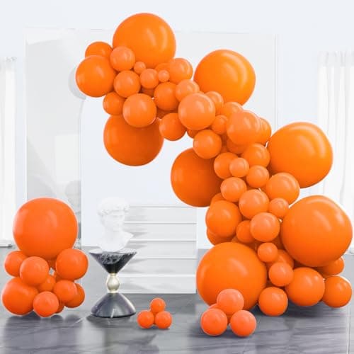 PartyWoo Orange Balloons 100pcs Different Sizes of 18 12 10 5 Inch Matte Fall Balloon Arch Kit Garland for Thanksgiving Halloween Little Cutie Baby Shower Birthday Party Decorations OrangeY9