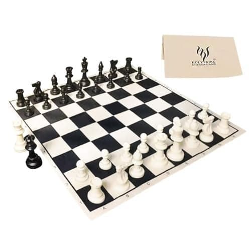 HOLYKING Cloth Chess Set 157 Chess Board Rollup Compact Easy Carry Chessboard Portable Travel Chess Game Set Beginner Chess Set for Kids and Adults