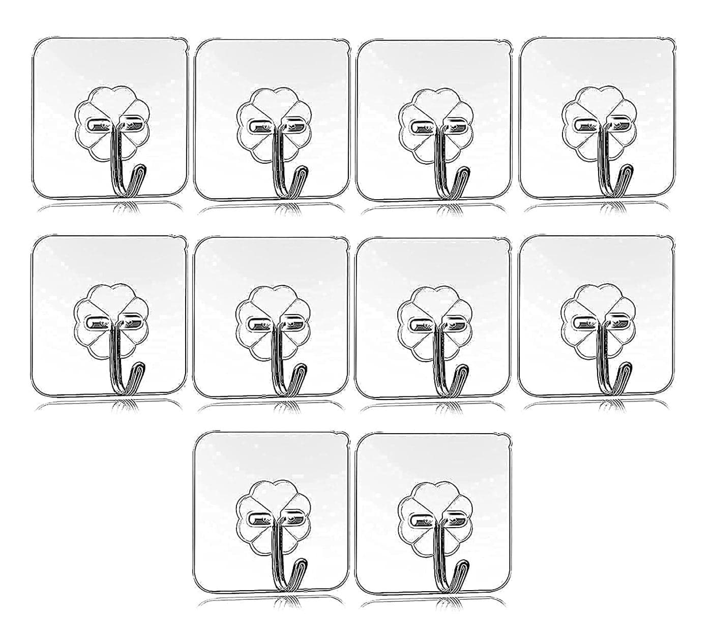Swami Enterprise Wall Sticker Hook Steel Wall Mounted Adhesive Hook Multipurpose Hanger Sticker Flower self Steel Hooks 12 pc in Pack