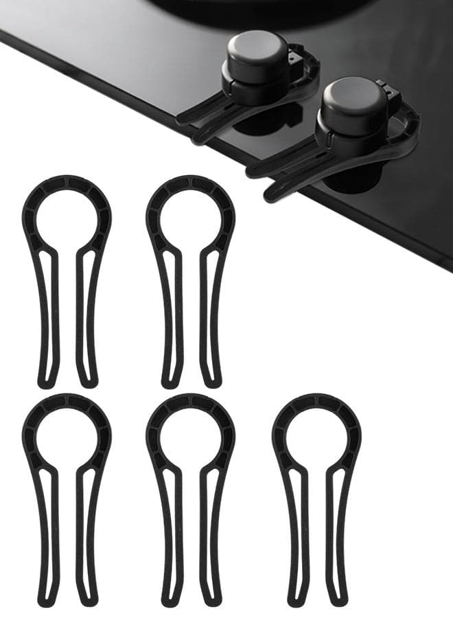 5 Pcs Black Heat-Resistant Gas Stove Knob Covers, Universal Fit Oven Knob Protectors for Child Safety, Prevent Kids & Pets from Accidentally Turning on Stoves