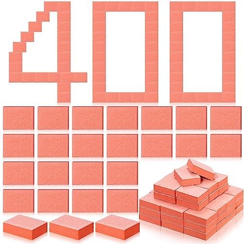 Chumia 400 Pcs Mini Buffer Block Nail File for Acrylic and Natural Nails Block 80/100 Grit 2 Sided Orange Buffer Bulk File Professional Salon Quality Nail Prior to Application of Polish Buffing