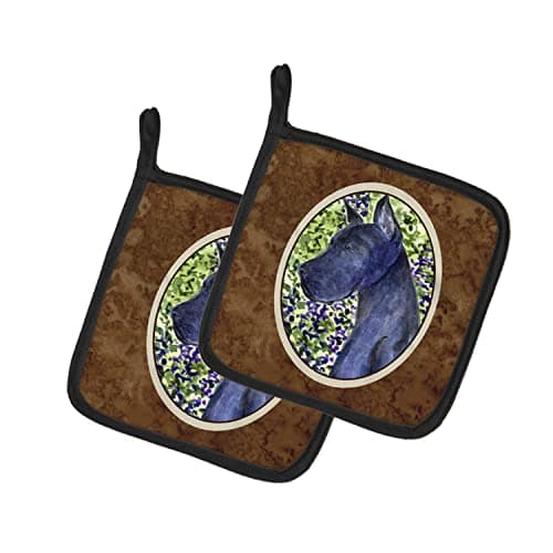 Caroline's Treasures SS8745PTHD Great Dane Pair of Pot Holders Kitchen Heat Resistant Pot Holders Sets Oven Hot Pads for Cooking Baking BBQ, 7 1/2 x 7 1/2