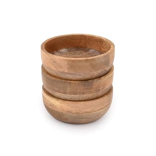 Samhita Mango Wood Round bowl Perfect for Nuts Candy Appetizer Snacks Olive and Salsa Looks Absolutely Beautiful With Your Kitchen Setting 5 x 5 x 2