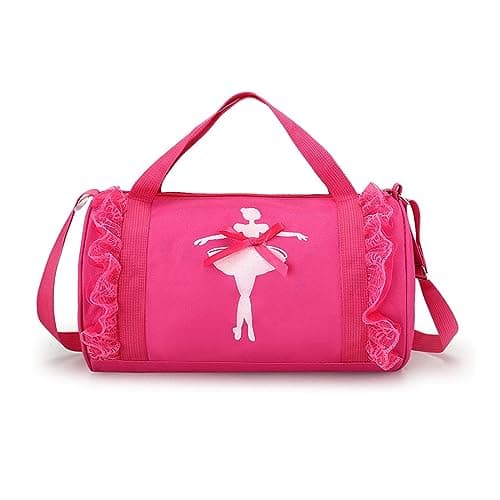 SEHXIM Cute Ballet Dance Backpack Tutu Dress Dance Bag Dance Bag Waterproof Small Duffle Bag Ballet Bags Gym Bag Rosy Red