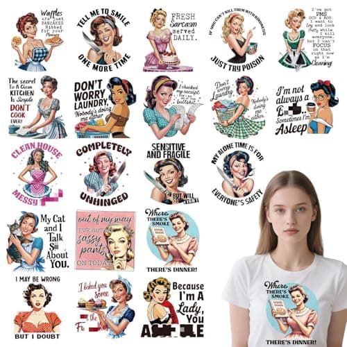 Shejdgart Dtf Transfers Ready to Press 20 Pcs Sarcastic Women Iron on Patches for TShirts Funny Heat Transfer Vinyl Stickers Humorous Iron on Decals for Clothes Bag DIY Fabric Decor