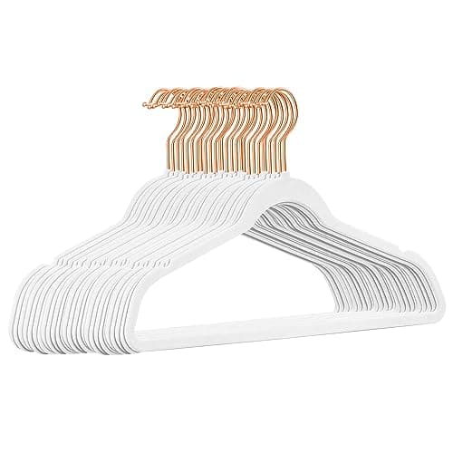 TIMMY Hangers NonSlip Velvet Hangers Suit Hangers 50Pack Ultra Thin Space Saving Coat Hanger and Heavy Duty Clothes Hangers Hold Upto 10 LbWhite Velvet Hangers
