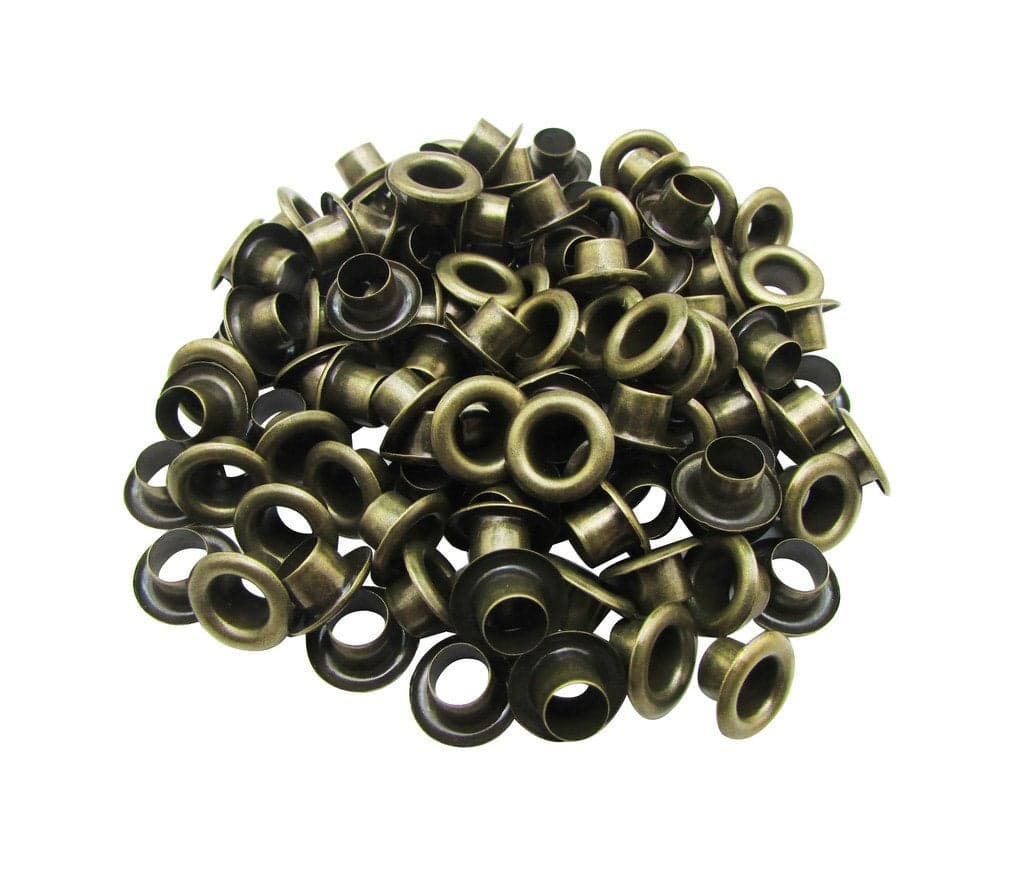 Amanaote 6mm Internal Hole Diameter Bronze Eyelets Grommets with Washer Self Backing Pack of 150 Sets