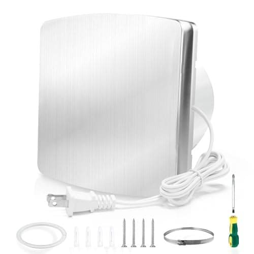 WiseWater Bathroom Exhaust Fan 140CFM 35 dB 6” Duct 7.6" Panel Extractor Fan, Ceiling&Wall Mounted Ventilation Fan for Bathroom, Laundry Room, Bedroom, Office